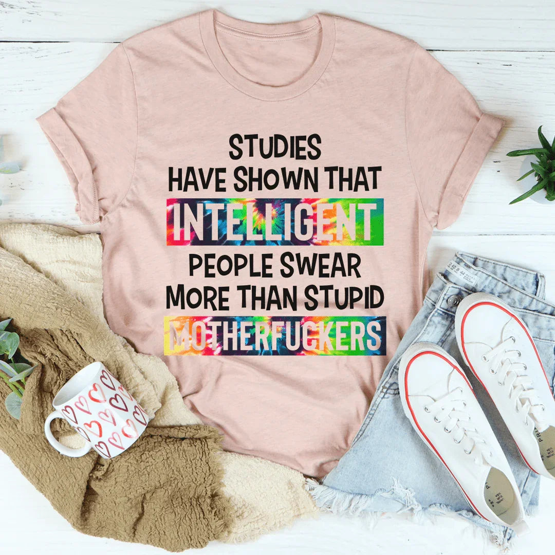 Camiseta de gente inteligente que dice palabrotas