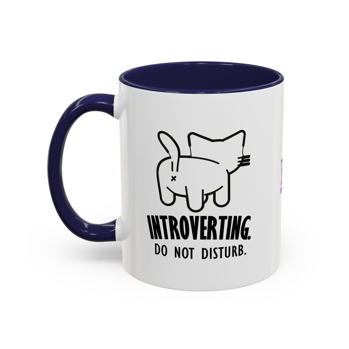 Introverting. Do Not Disturb. Two-Tone Cat Coffee Mug