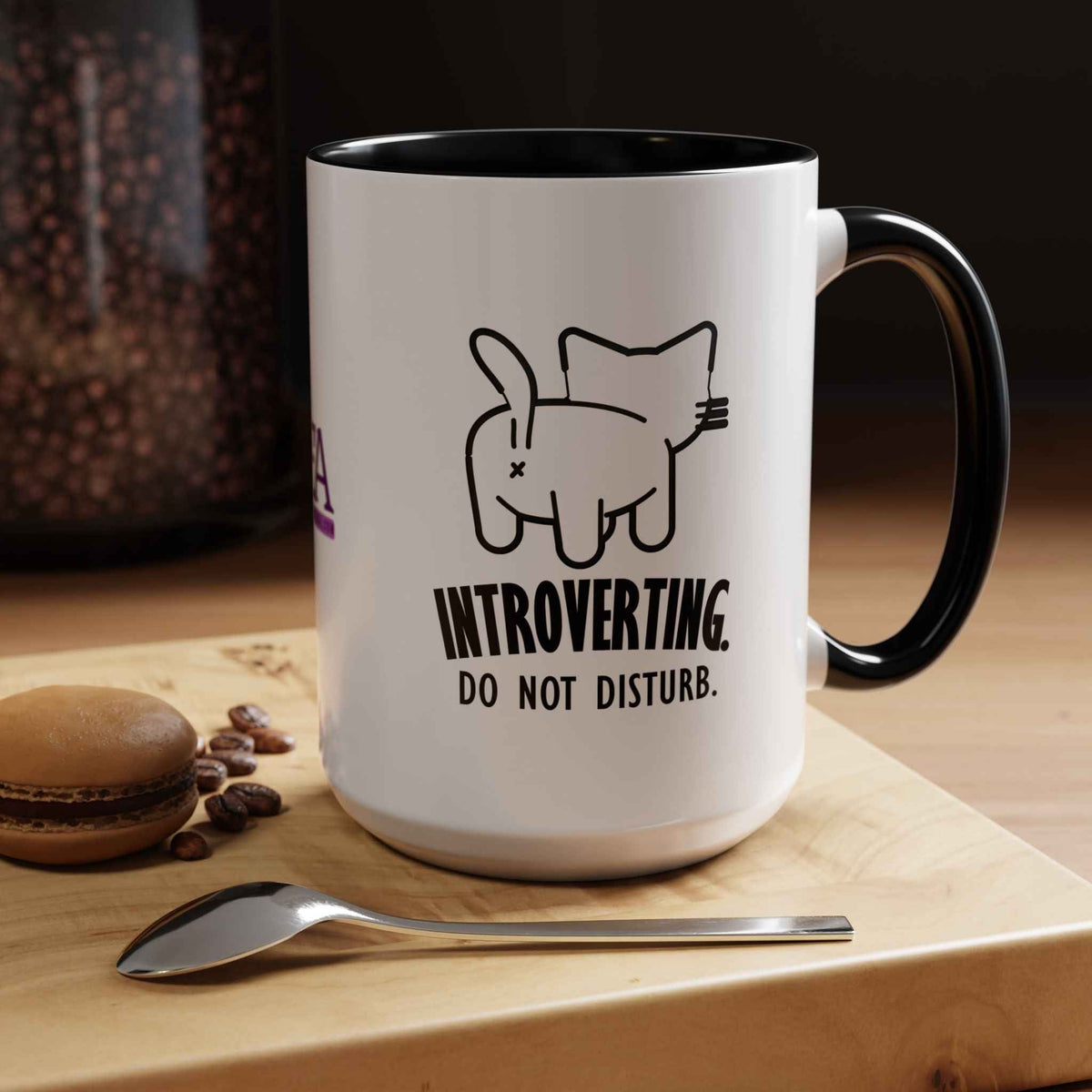 Introverting. Do Not Disturb. Two-Tone Cat Coffee Mug