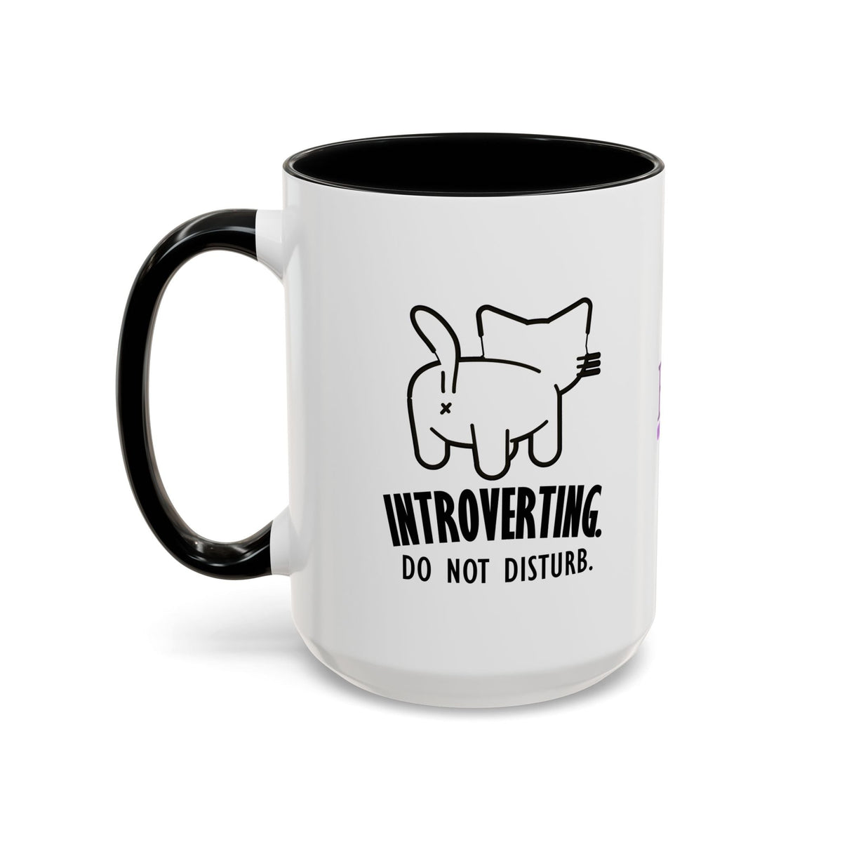Introverting. Do Not Disturb. Two-Tone Cat Coffee Mug