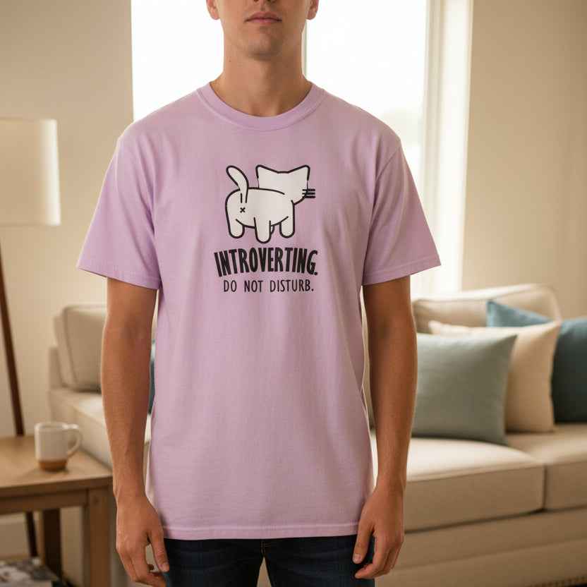 Introverting. Do Not Disturb. Unisex Cat T-Shirt