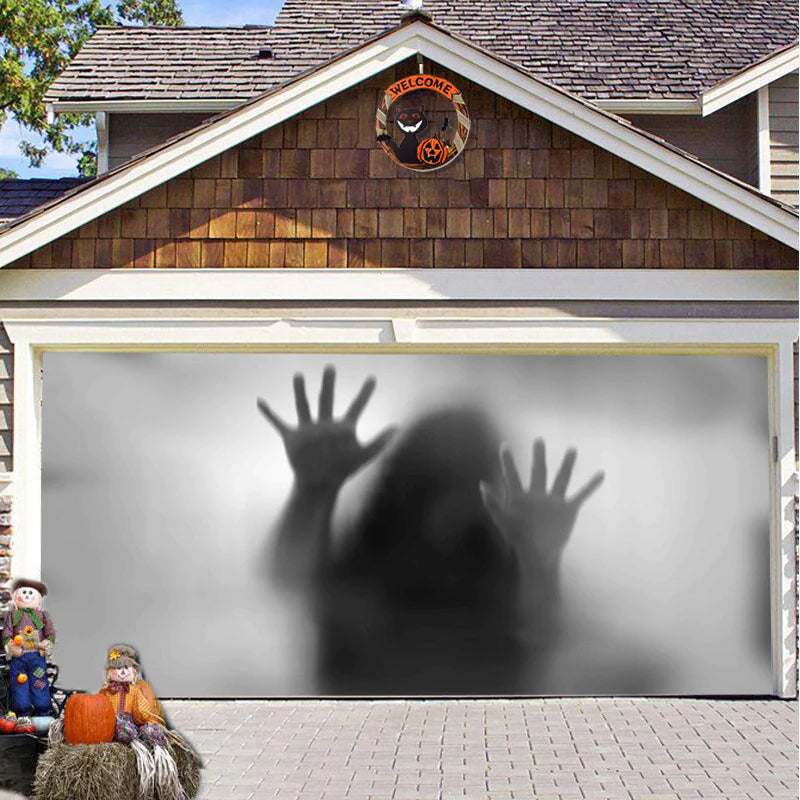 Banner de puerta de garaje Halloween Bosque Nebuloso