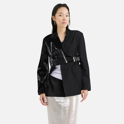 Irregular suit jacket women's waist cinched suit jacket - Korvel