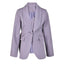 Irregular waist cinching purple suit tie with waist cinching and splicing design casual jacket - Korvel