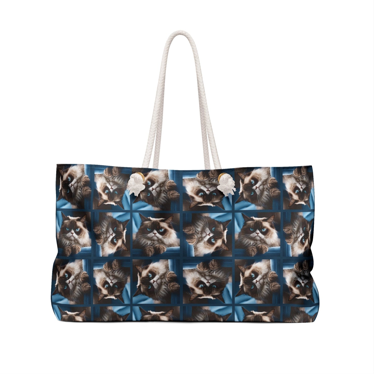 Sac de week-end imprimé chat irritable pour les amoureux des chats