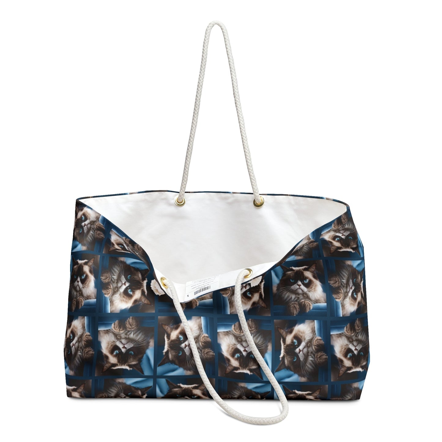 Sac de week-end imprimé chat irritable pour les amoureux des chats