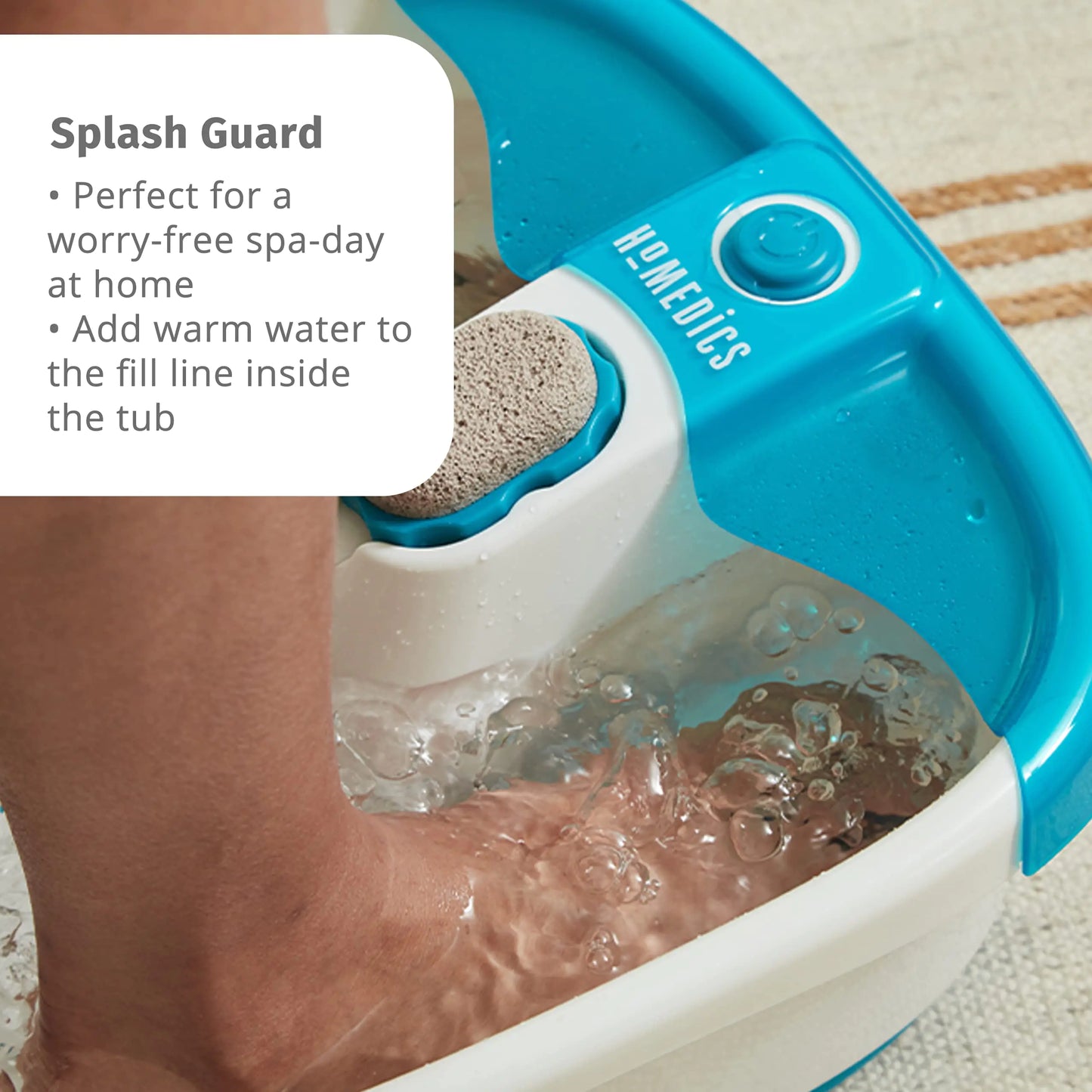 Homedics Bubble Mate Spa de pies con nodos de masaje y piedra pómez