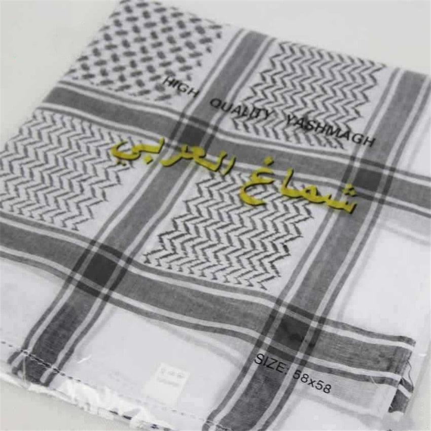 Ensemble de chapeau et écharpe en plaid traditionnel islamique pour hommes