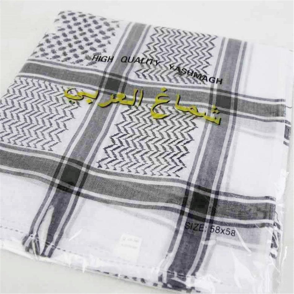 Ensemble de chapeau et écharpe en plaid traditionnel islamique pour hommes