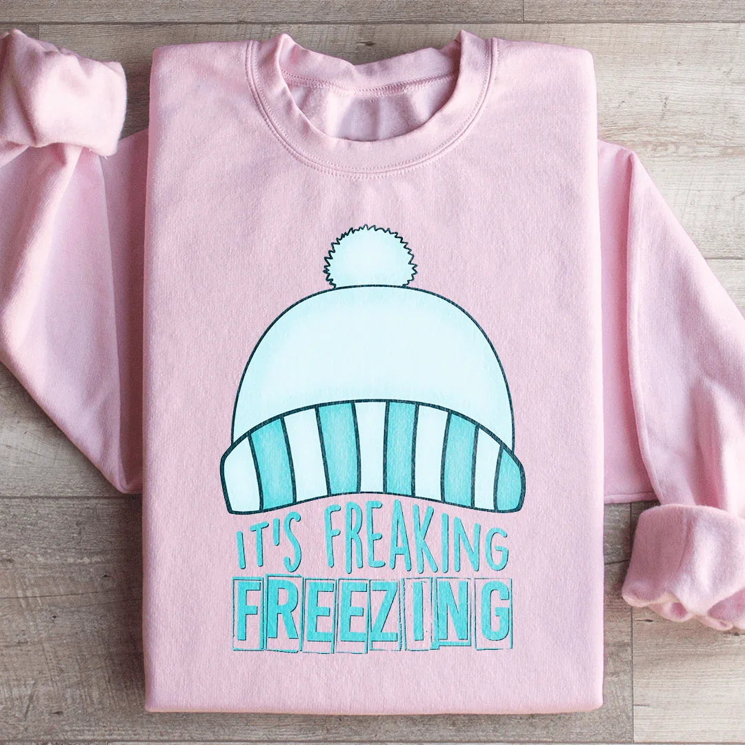 Sudadera con la frase "Hace muchísimo frío"