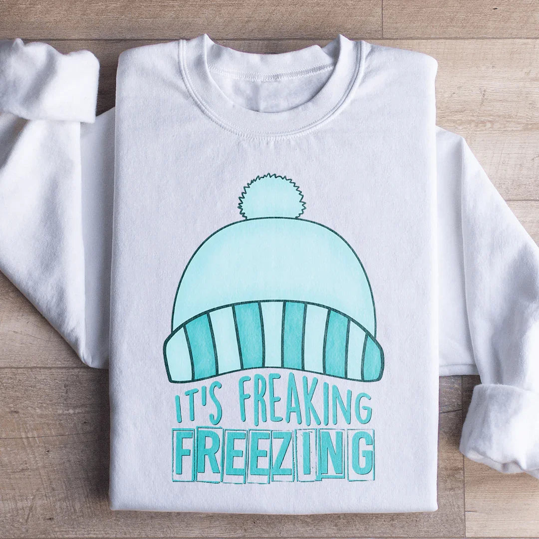 Sudadera con la frase "Hace muchísimo frío"