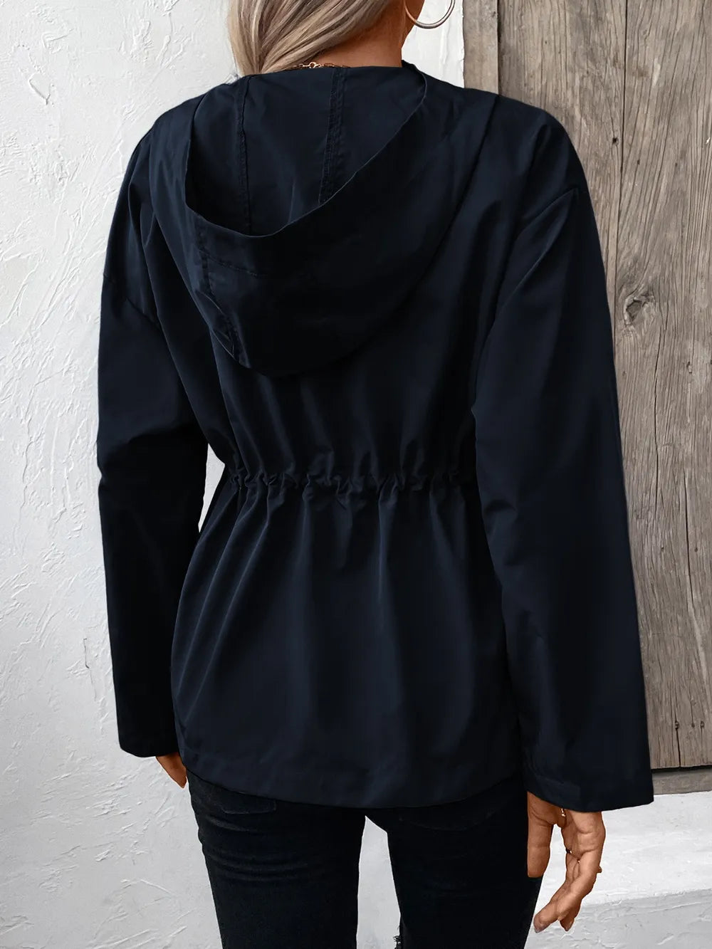 Ivy Lane Drawstring Zip Up Hooded Jacket - Korvel