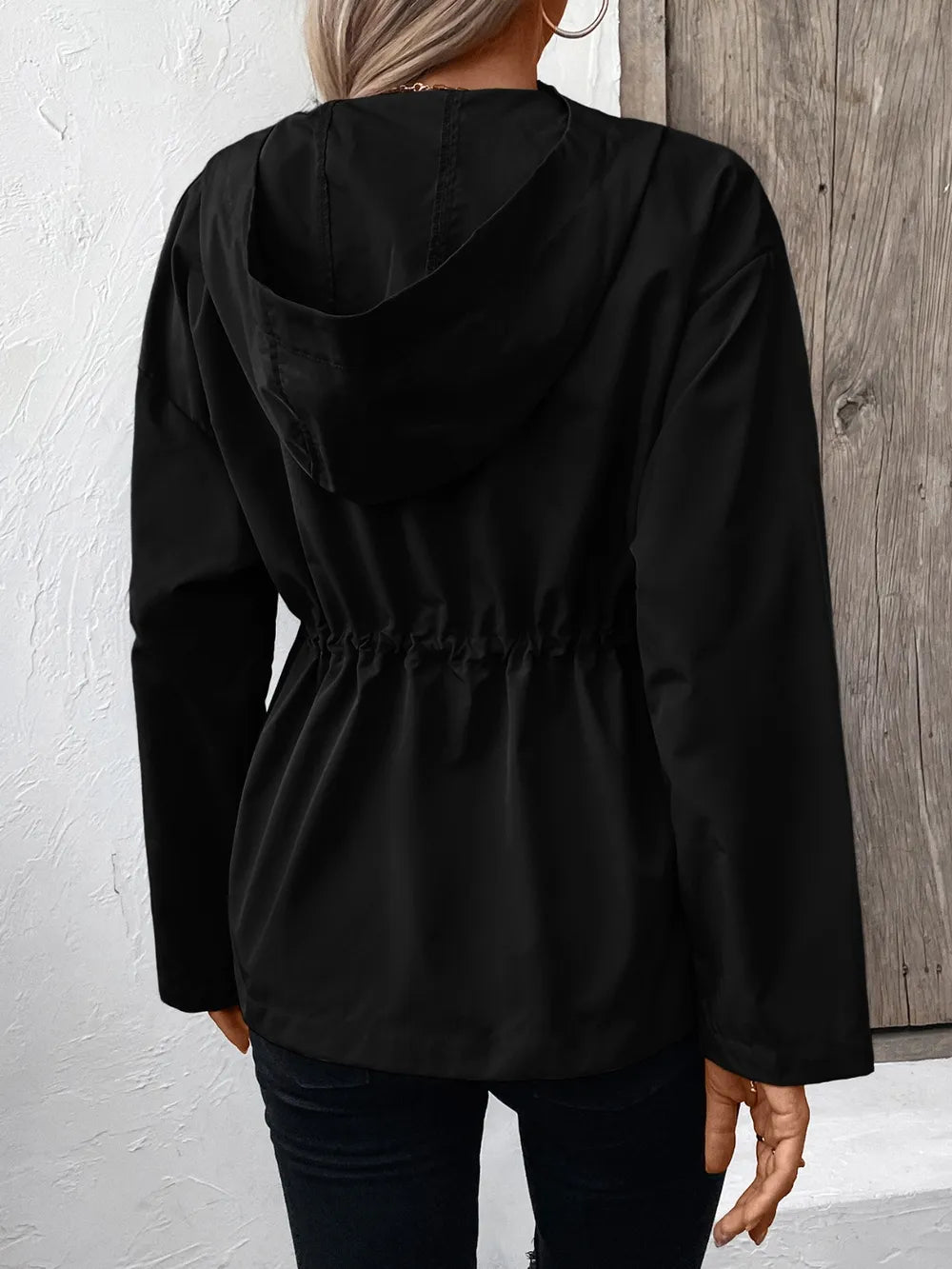 Ivy Lane Drawstring Zip Up Hooded Jacket - Korvel