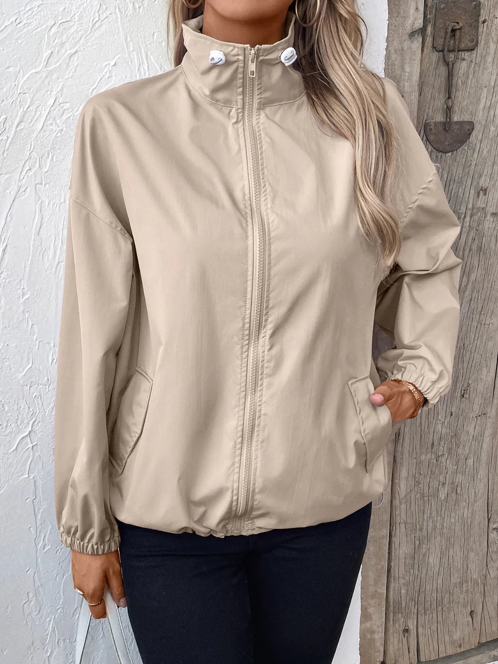 Ivy Lane Pocketed Zip Up Long Sleeve Jacket - Korvel