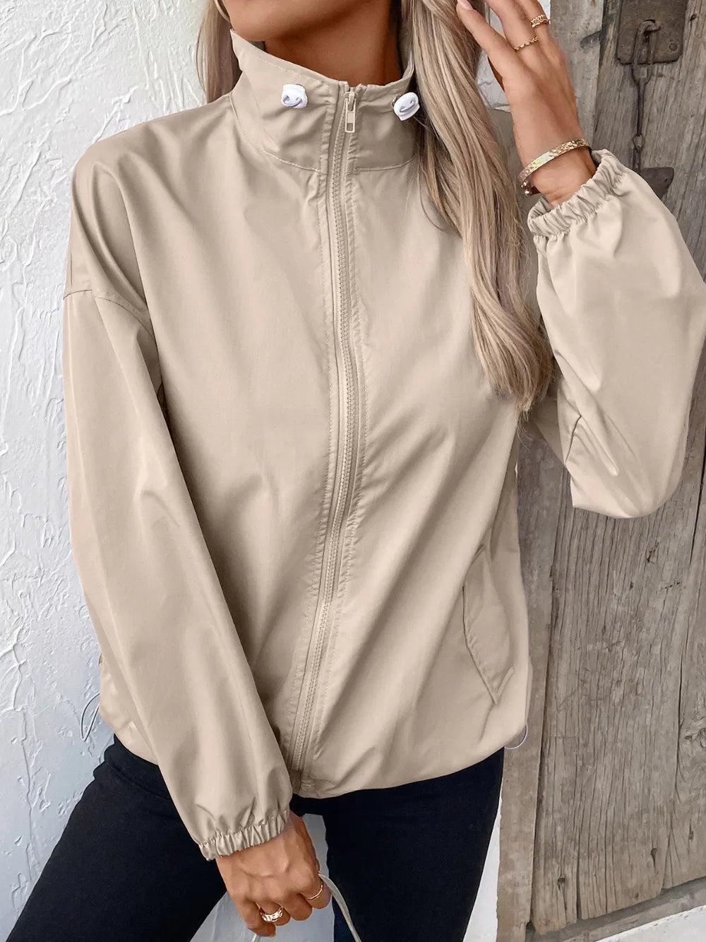 Ivy Lane Pocketed Zip Up Long Sleeve Jacket - Korvel