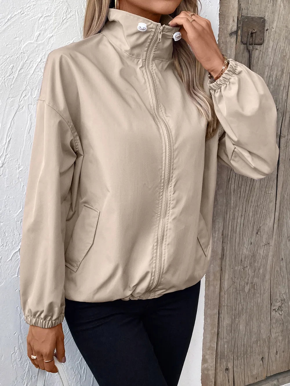 Ivy Lane Pocketed Zip Up Long Sleeve Jacket - Korvel