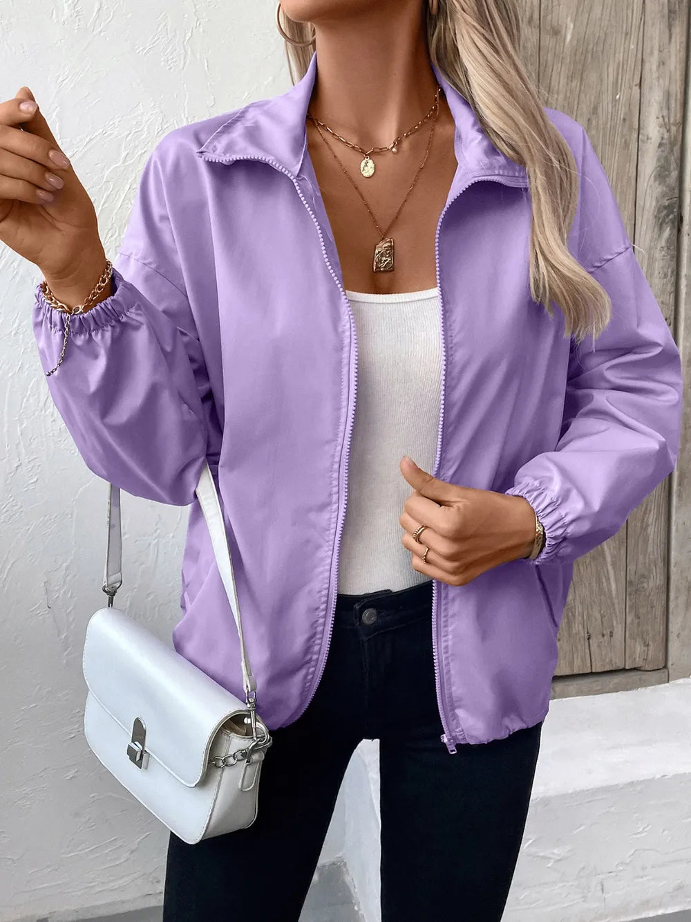 Ivy Lane Pocketed Zip Up Long Sleeve Jacket - Korvel
