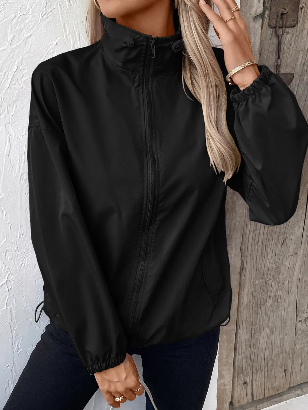 Ivy Lane Pocketed Zip Up Long Sleeve Jacket - Korvel