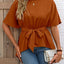 Ivy Lane Tied Round Neck Half Sleeve Blouse