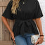 Ivy Lane Tied Round Neck Half Sleeve Blouse