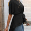Ivy Lane Tied Round Neck Half Sleeve Blouse