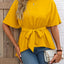 Ivy Lane Tied Round Neck Half Sleeve Blouse