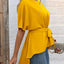 Ivy Lane Tied Round Neck Half Sleeve Blouse