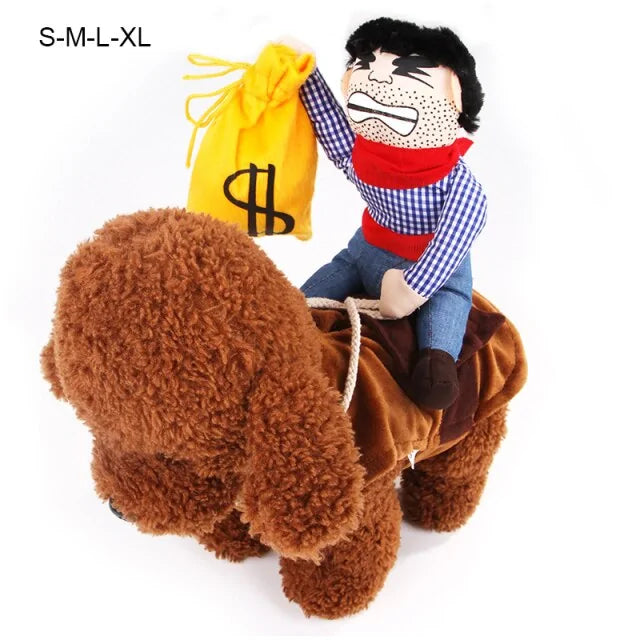 Costume de Chien Cowboy à Cheval