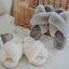 Pantuflas de lujo de invierno con piel