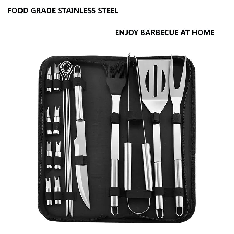 Ensemble d'outils de barbecue en acier inoxydable premium