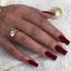 KQueenest Ongles Pressés Mat Burgundy - Design Carré de Longueur Moyenne
