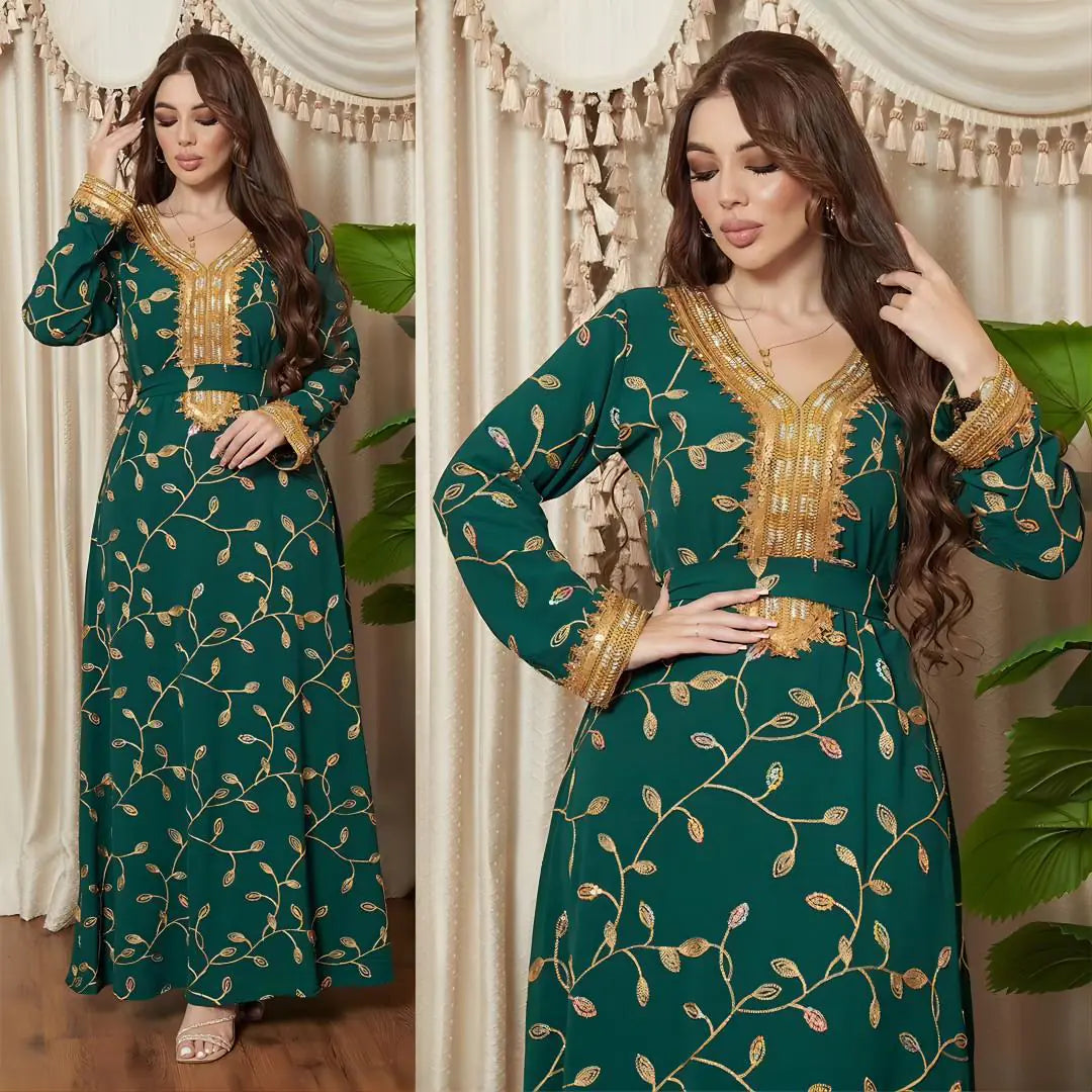 Robe de dîner en appliqué brodé arabe de Dubaï