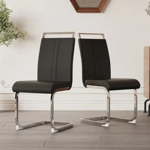 Modern PU Faux Leather Dining Chairs - Set of 4