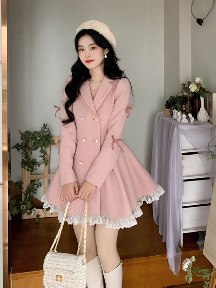 Vestido Elegante Rosa Invierno para Cada Ocasión