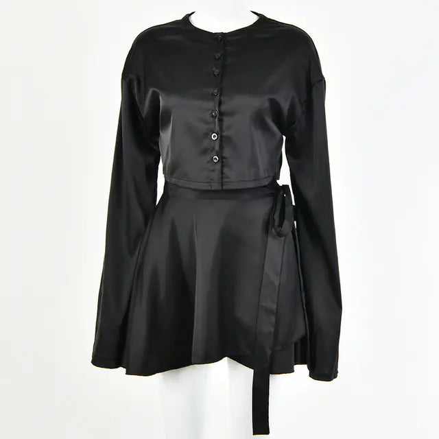 Ensemble Deux Pièces en Satin Doux