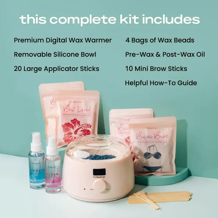 KoluaWax Premium Waxing Kit for Women - Complete Hair Removal Solution