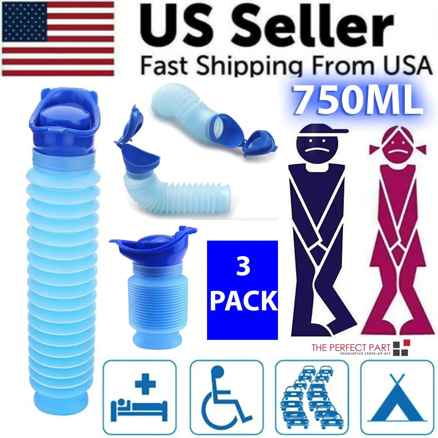 Portable Urinal Bottle for Travel and Camping