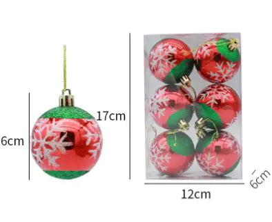 Vibrant Glitter Christmas Balls - Set of 6