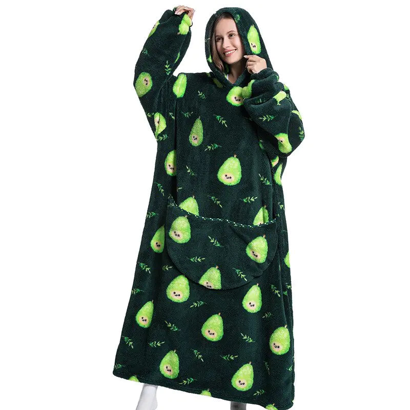 Oversized Long Blanket Hoodie for Cozy Comfort