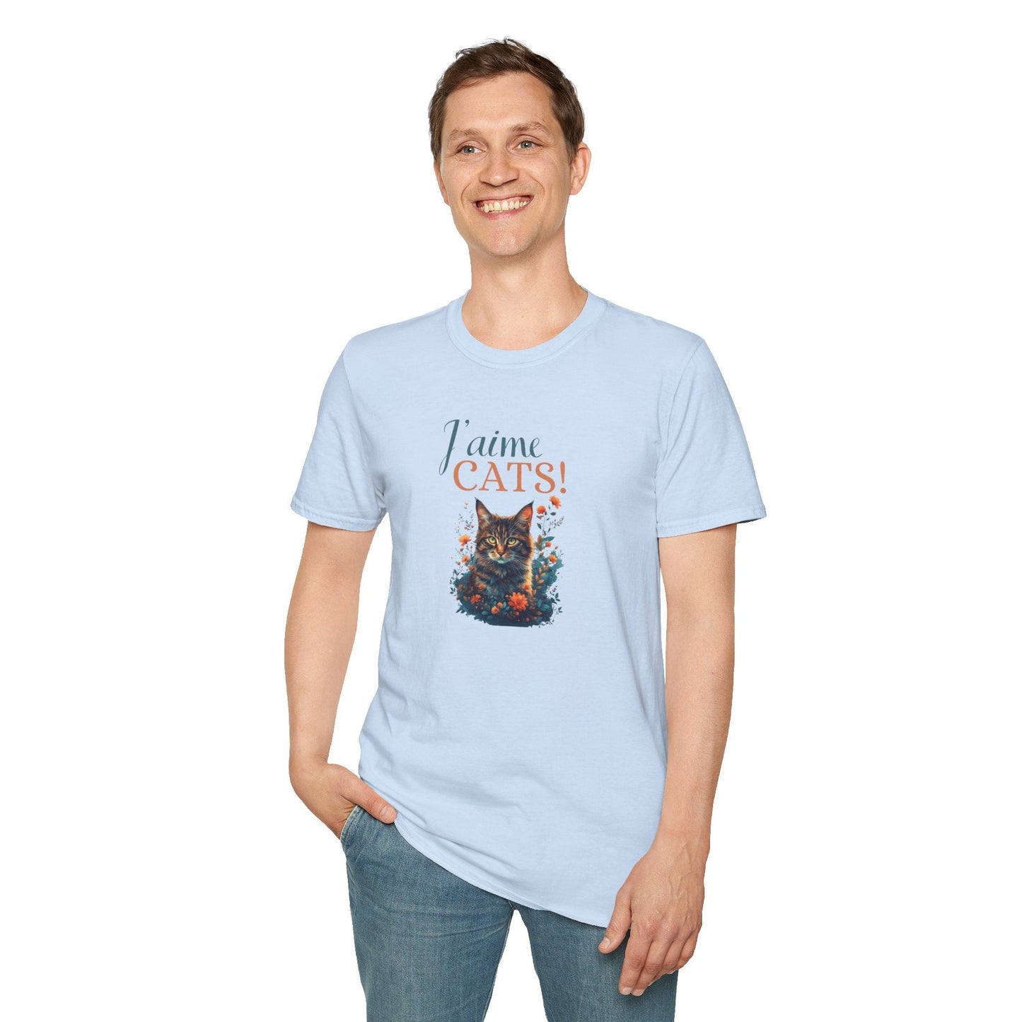 Camiseta Unisex Softstyle J'aime Cats
