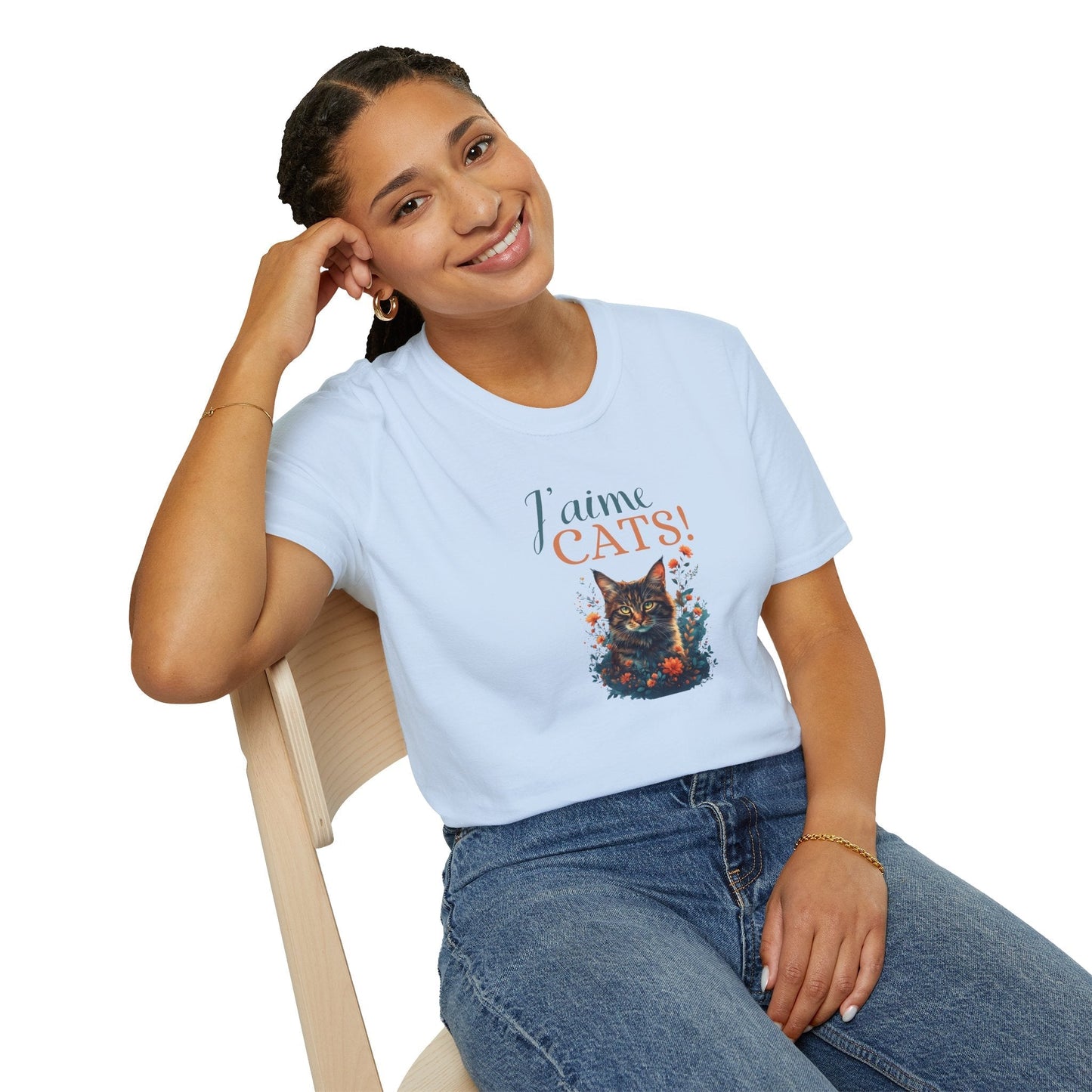 Camiseta Unisex Softstyle J'aime Cats