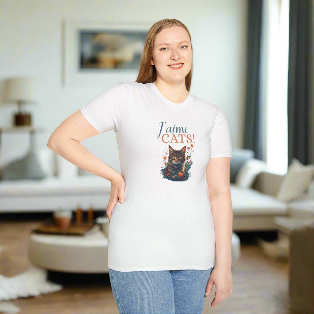 Camiseta Unisex Softstyle J'aime Cats