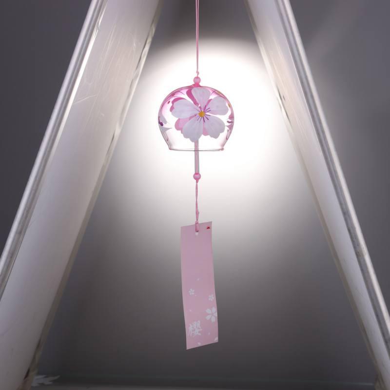 Campanas de Viento de Vidrio Pintadas a Mano Estilo Japonés Sakura