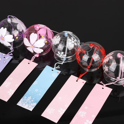 Japan Style Hand-Painted Sakura Glass Wind Chimes