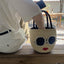 Japanese Rattan Woven Handbag - Cute Cartoon Style