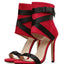 Open Toe Woven Buckle Stiletto Heels