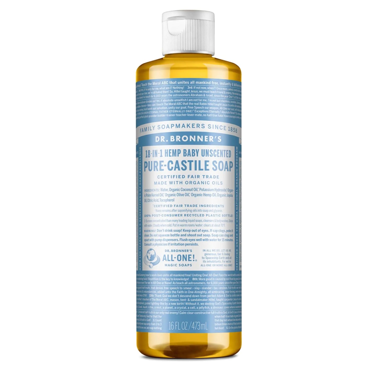 Savon liquide Pure-Castile Dr. Bronner - Bébé sans parfum, 16 onces