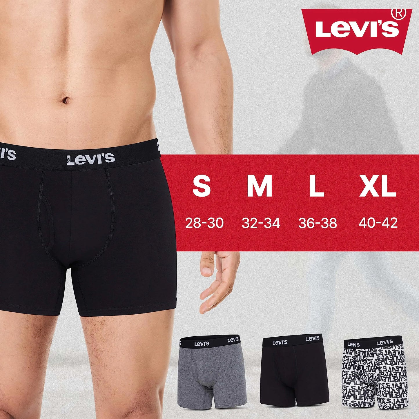 Pack de 4 bóxers para hombre de Levi's - Ropa interior elástica y transpirable
