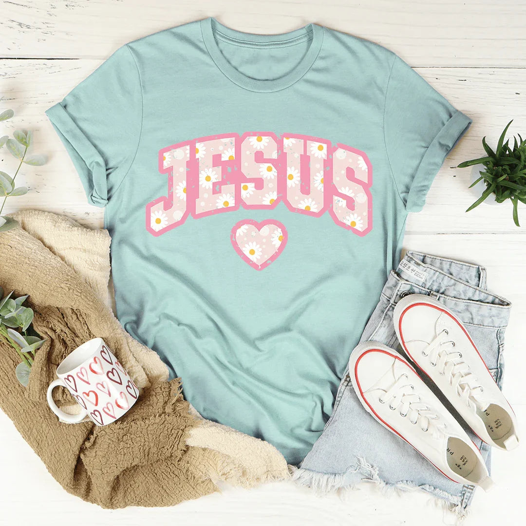 T-shirt Floral Jésus - Confortable et Stylé pour le Quotidien