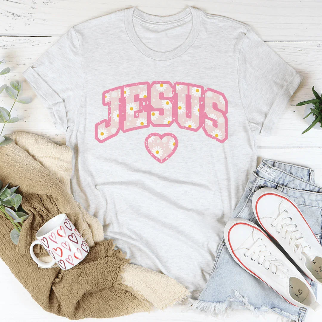 T-shirt Floral Jésus - Confortable et Stylé pour le Quotidien